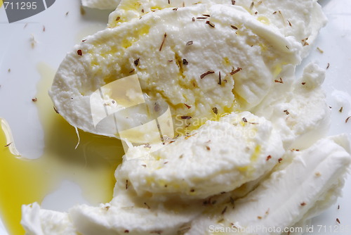 Image of Mozzarella cheese (close up)