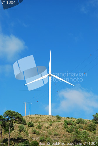 Image of Wind turbine on the top of a mountain