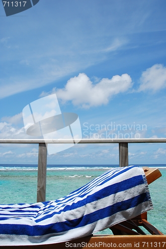 Image of Seascape and clouscape from water villa in Maldives