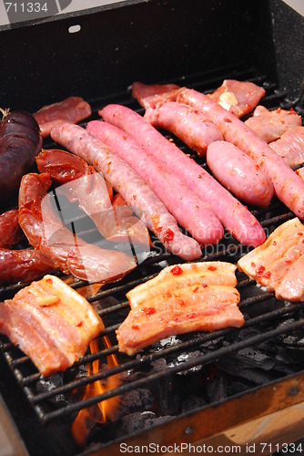 Image of Tasty meal with fresh meat on grill