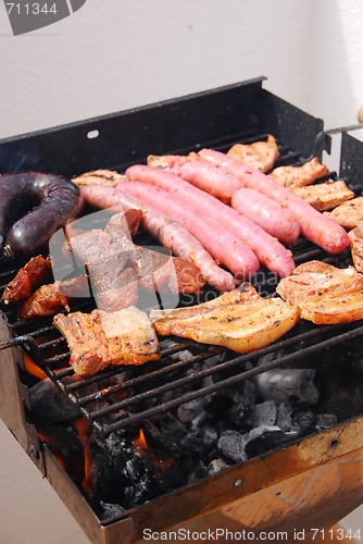 Image of Tasty meal with fresh meat on grill