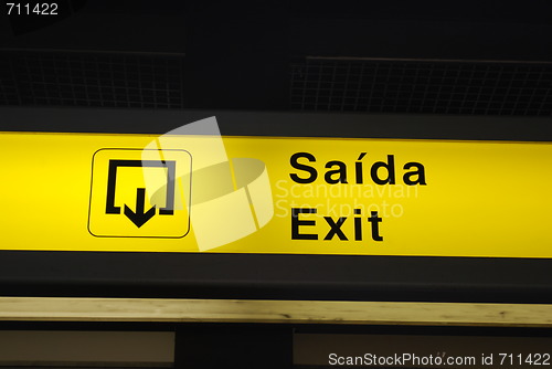 Image of Exit sign on airport