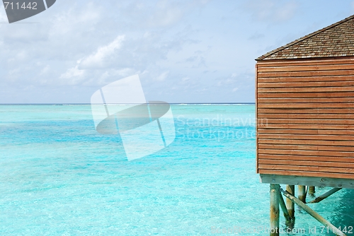 Image of Seascape and water villas detail in Maldives