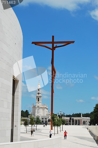 Image of Modern cross on the Sanctuary of Fatima