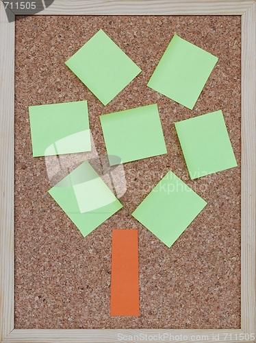 Image of Environment tree concept on a colorful cork board