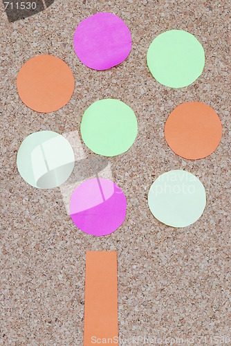 Image of Environment tree concept on a colorful cork board