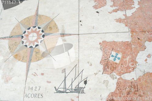 Image of Map of the discoveries routes in Lisbon, Portugal