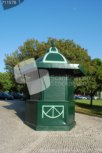 Image of Green kiosk in a local park