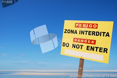 Image of Do not enter sign at the beach