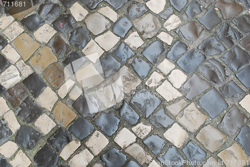 Image of Colorful stones pavement also know as "Calçada"