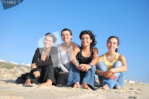 Image of Smiling sisters at the beach