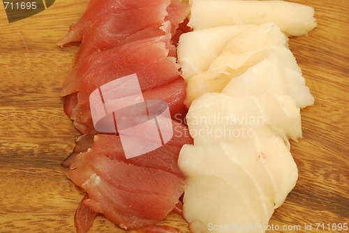 Image of Sashimi meal with tuna and bass