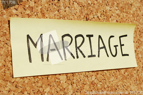 Image of Marriage keyword on a cork board