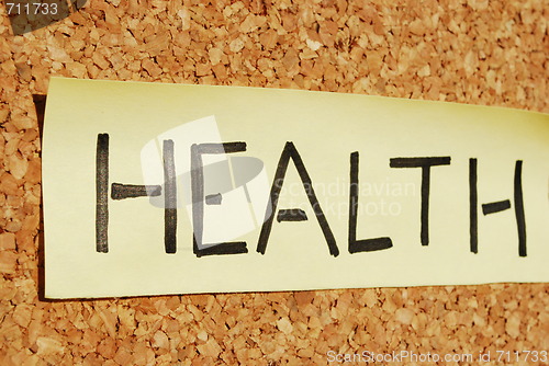 Image of Health on a cork board