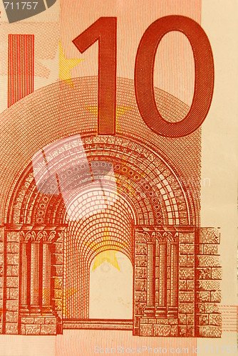 Image of 10 Euro bill (close up)