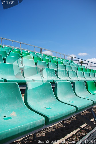 Image of Stadium green bleachers