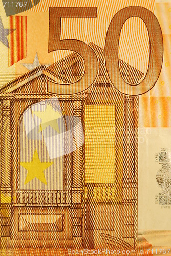 Image of 50 Euro bill (close up)