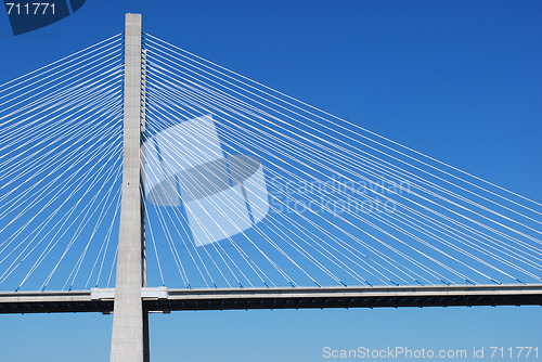 Image of Vasco da Gama Bridge over River Tagus in Lisbon