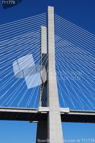 Image of Vasco da Gama Bridge over River Tagus in Lisbon