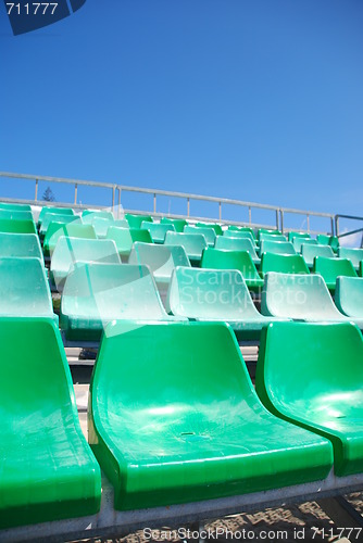 Image of Stadium green bleachers