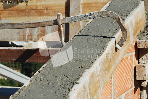 Image of Framework of roof house under construction