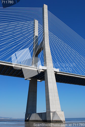 Image of Vasco da Gama Bridge over River Tagus in Lisbon