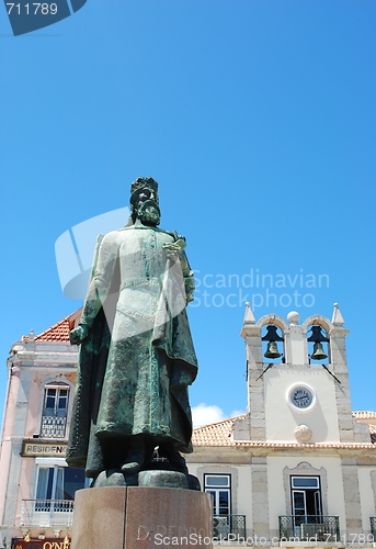 Image of D. Pedro statue at a famous square in Cascais, Portugal