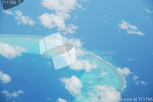 Image of View on Maldives Island from airplane