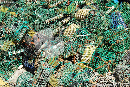 Image of Old fishing cages in the port of Cascais, Portugal