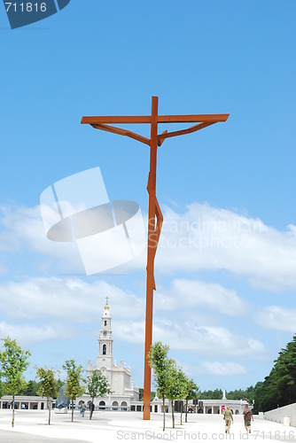Image of Modern cross on the Sanctuary of Fatima