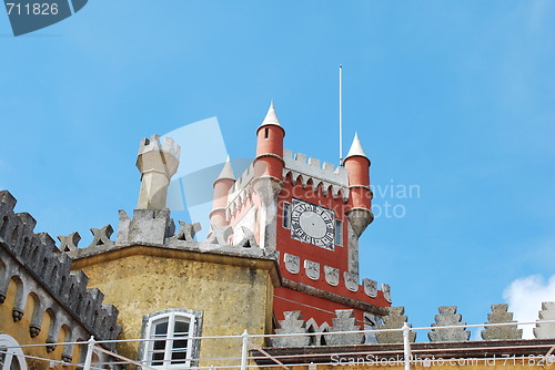 Image of National Palace of Pena (clock tower) in Sintra, Portugal
