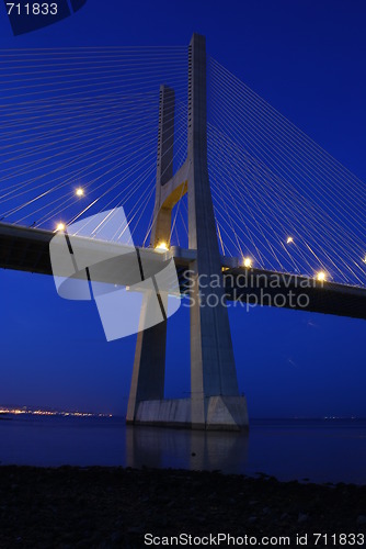 Image of Vasco da Gama Bridge over River Tagus in Lisbon