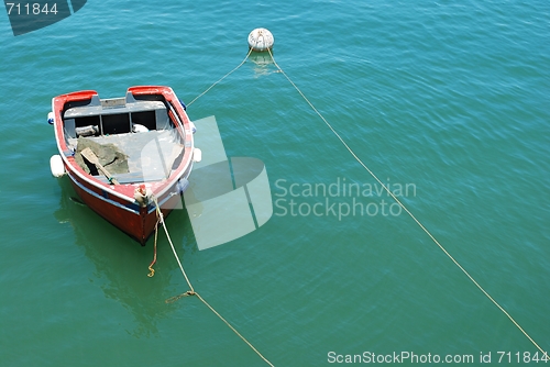 Image of Old fishing boat at the port in Cascais, Portugal