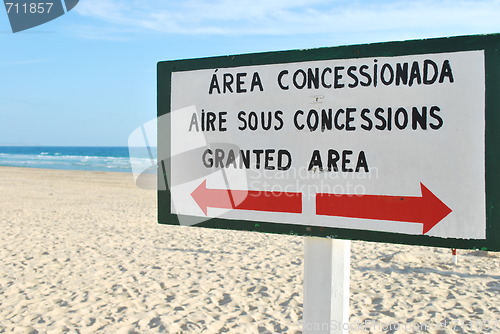 Image of Sign at the beach (granted area)