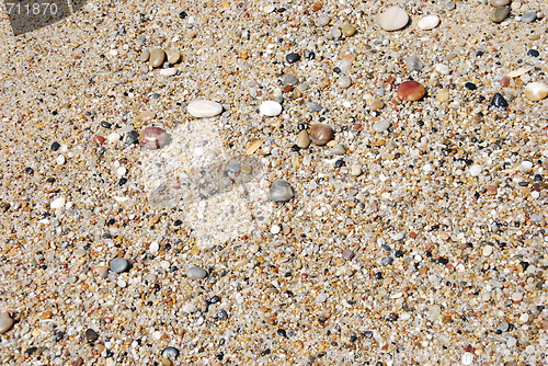 Image of Abstract background with colorful stones at the beach