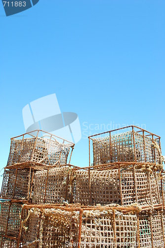 Image of Old fishing cages in the port of Cascais, Portugal