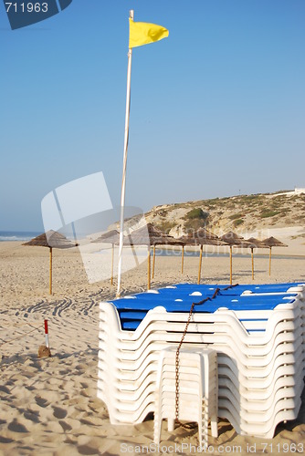 Image of Beach chairs and coconuts area