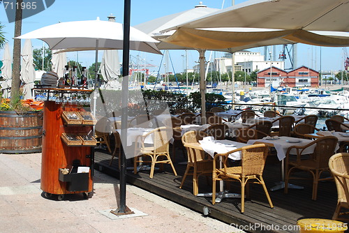 Image of Typical exterior restaurant on a marine