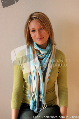 Image of Woman wearing a scarf