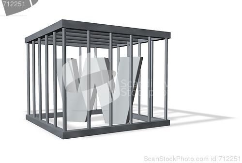Image of big W in a cage