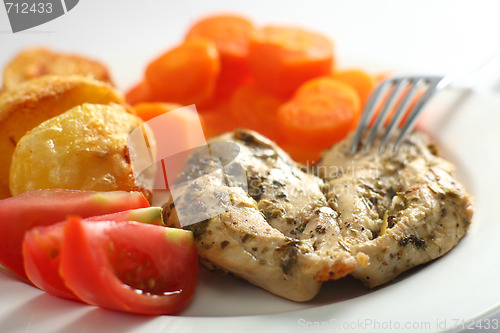 Image of Baked chicken breast closeup