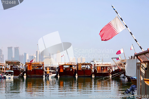 Image of Dhows in Doha harbour