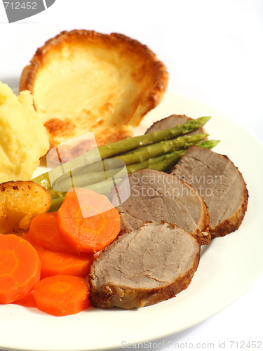 Image of Roast beef dinner vertical