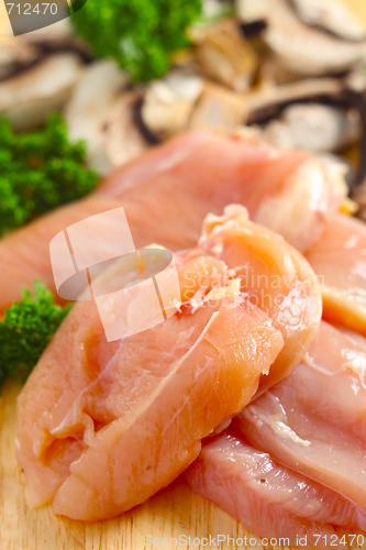 Image of Chicken and mushroom ingredients vertical