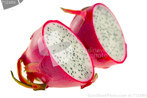 Image of Dragon fruit sliced in two