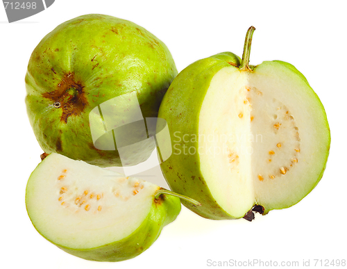 Image of Guava fruits over white