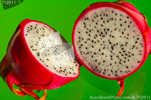 Image of Dragon fruit on green