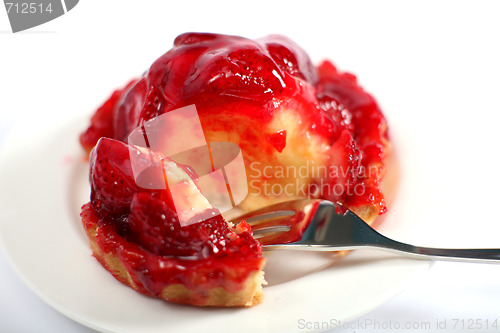 Image of Strawberry tart broken open