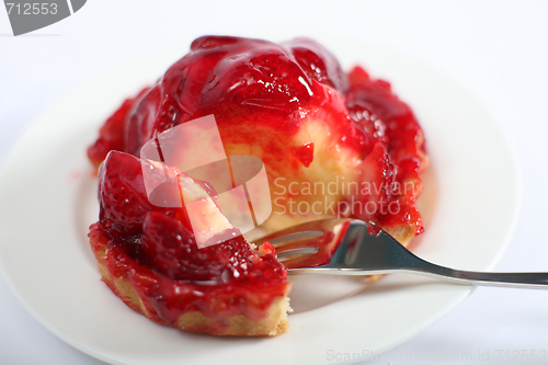 Image of Strawberry tart broken open