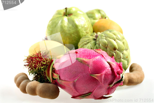 Image of Tropical fruits front view